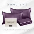 thumbnail image 5 of Elegant Comfort 4-PACK Cooling Viscose Satin Pillowcase Set with Hidden Zipper closure, Silky Smooth for Best Hair and Skin Care Standard/Queen, Purple, 5 of 8