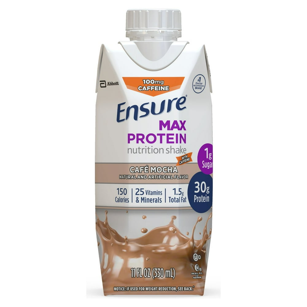 Ensure Max Protein Nutritional Shake, 30g Protein, 1g Sugar, Café Mocha