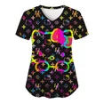 thumbnail image 4 of Uniforme de enfermera Sanrio con estampado de dibujos animados para mujer, camiseta de manga corta con cuello en V y bolsillo, ropa de calle Kawaii, moda de Hello Kitty, 4 of 6