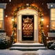 thumbnail image 1 of Tapiz de tela para puerta de Año Nuevo, 35 x 71 pulgadas, poliéster, para decoración de fiestas, para colgar en la puerta principal | Navidad, Nochevieja, aula, invierno, cumpleaños, celebración, 1 of 9