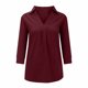 thumbnail image 3 of Camisas Para Mujer de Talla Grande, Informal, Holgada, Con Cuello en V, Camiseta de Color Sólido Odeerbi ODB129961, 3 of 7
