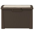 thumbnail image 3 of vidaXL Patio Storage Box with Seat Cushion Brown 33 gal PP, 3 of 8