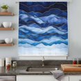 thumbnail image 5 of Navy Blue Ombre Sheer Curtains 84 Inches Long, Modern Moire Abstract Art Luxury Light Filering Curtains, Breathable Simi Curtain Privacy Drapes for Living Room Bedroom Lightweight Window Treatment, 5 of 9