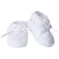 thumbnail image 1 of Jefferies Socks Baby Girls' Hand Crochet Bootie, White, Newborn (2681), 1 of 3
