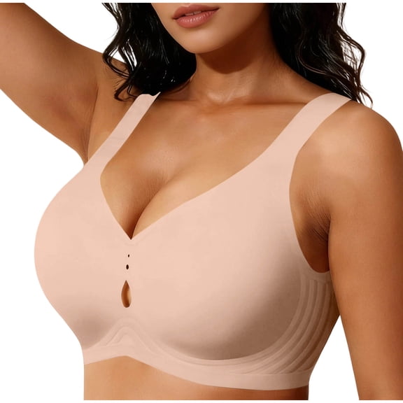 Womens Wireless Jelly Bras No Underwire Seamless Push Up Supportive Full Coverage Comfortable Everyday Tshirt Bralettes Plus Size Soft Bras