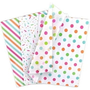 Whaline Tissue Paper Bulk Dots Stripe Wrapping Paper Rainbow Art Paper for Birthday DIY Party Crafts Weddings (60 Sheets, 3 Styles)