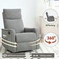 thumbnail image 4 of Aukfa Swivel Rocker Recliner Glider Chair with Heat & Massage for Adults, Living Room, Gray, 4 of 10