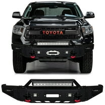 Vijay Compatible with 2014-2015-2016-2017-2018-2019-2020-2021 Toyota Tundra Front Bumper Textured Black Steel with Light and D-ring