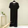 thumbnail image 3 of LIaqionyy Womens Nightshirt Nightgown Short Sleeve Casual V Neck Sleepshirt Sleepwear Soft Pajamas Dress, 3 of 6