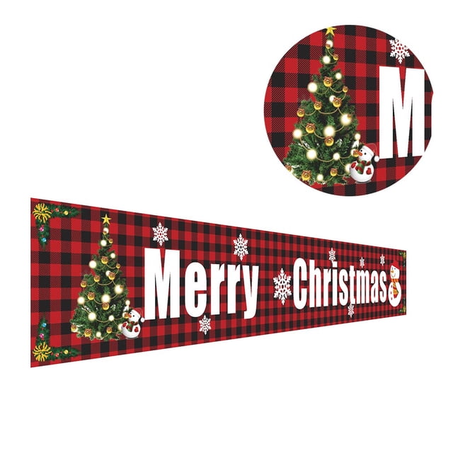 Christmas Streamer Hanging Background Ornament Polyester Decorative Banner, SDHF-GZ04