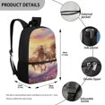 thumbnail image 5 of Uourmeti Running Horses Purple Flower Field Backpack for Students, 17 Inch Durable Large Capacity School Backpack for Travel Night Out, 5 of 6