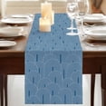 thumbnail image 3 of Table Runners 72 Inches Long Dress Scarves, Navy Blue Ombre Farmhouse Kitchen/Dining Table Runner, Coffee Tablerunners, Farmhouse Stripes Modern Abstract Art 16x72 Inch, 3 of 9