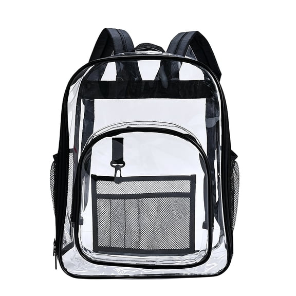 Clear PVC Backpack, Heavy Duty Transparent See-Through Bookbag, Large Capacity Backpack for School, Work and Travel
