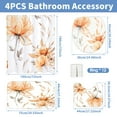 thumbnail image 2 of Dznils Orange Floral Shower Curtain Sets with Rugs, 16pc Watercolor Bathroom Curtains Set, 72" x 72", 2 of 9