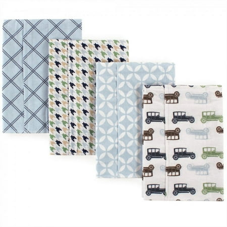 UPC: 0660168518177 | Hudson Baby Infant Boy Cotton Flannel Burp Cloths 4pk  Blue Cars  One Size