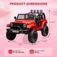 thumbnail image 3 of EDTara 24V 2-Seater Ride On Truck for Kids, 2WD/4WD Switch, Battery Powered Car with Remote, Spring Suspension, MP3, Trunk, LED Lights, 3 of 7