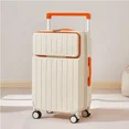 thumbnail image 3 of Asa ancha, equipaje con apertura frontal con portavasos USB, contraseña, maleta ligera, cubierta de carrito de embarque para hombres y mujeres, 20 pulgadas, 3 of 4