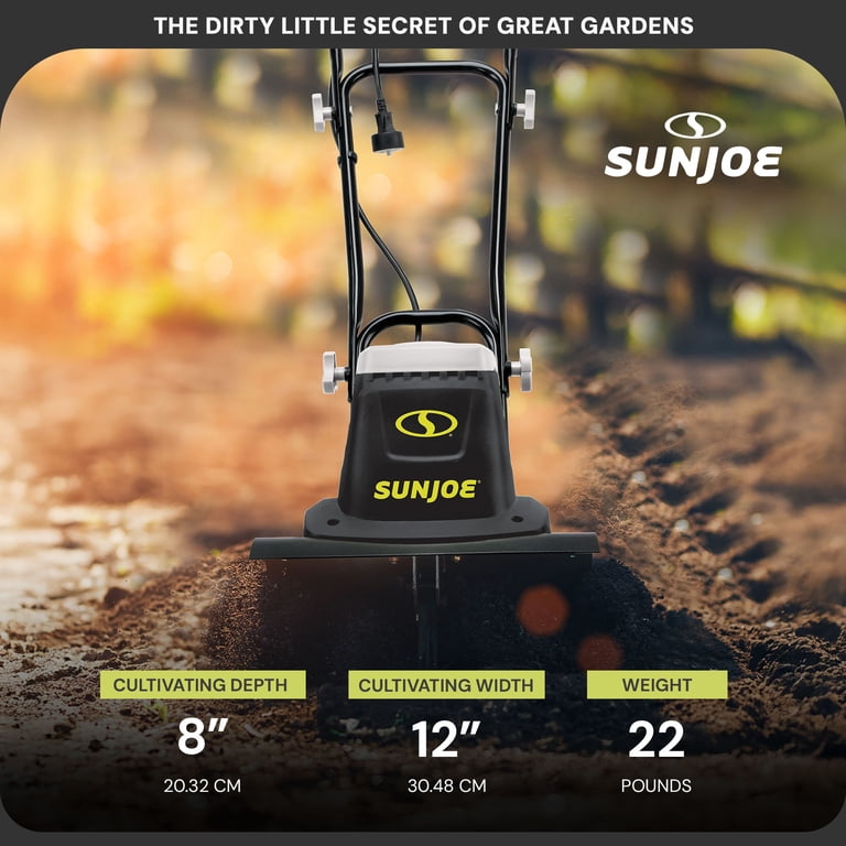 Sun Joe Power Corded 12-inch Electric Garden Tiller + Cultivator