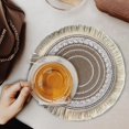 thumbnail image 5 of Boho Style Round Woven Placemats with Fringe Dining Mat Tassel Table Mat Cotton White Tassel B, 5 of 8