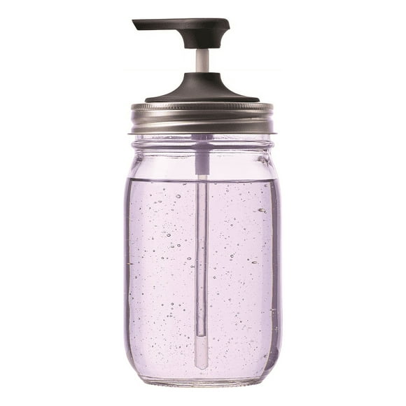 Jarware Soap Pump for Regular Mouth Mason Jars, 6", Black
