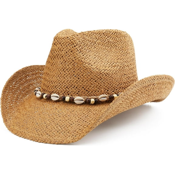 Cowgirl Hats for Women Men Sun Beach Straw Western Cowboy Hat