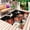 Black, variant on Peony Birds Outdoor Rug for Patio/Deck/Porch, Non-Slip Large Area Rug 5 x 8 Ft, Farmhouse Japanese Budding Flowers Animals Indoor Outdoor Rugs Washable Area Rugs, Reversible Camping Rug Carpet Runner