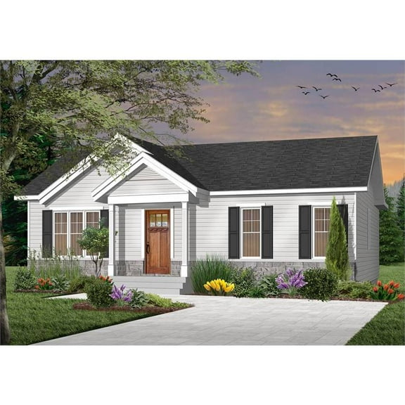 The House Designers: THD-4772 Builder-Ready Blueprints to Build a Simple and Affordable Ranch House Plan with Unfinished Basement Foundation (5 Printed Sets)