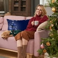 Blue Christmas Velvet Printed Lumbar Pillow Covers And Sofa Cushion