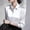 White, variant on Womens Satin Silk Like Button Down Shirt Collared Long Sleeve Blouse Elegant Casual Loose Fit Work Office Tops Black L