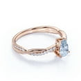 thumbnail image 3 of JeenMata 1 Carat Pear Shaped Created Aquamarine Eternity Ring in 18k Rose Gold over Silver, 3 of 6