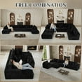 thumbnail image 5 of Wiilayok 177 Inch Oversized U Shaped Sectional Sofa 8 Seater Corduroy Cloud Couch Modular Deep Seat Sectional Couch with Chaise and Ottoman Black for Living Room, 5 of 9
