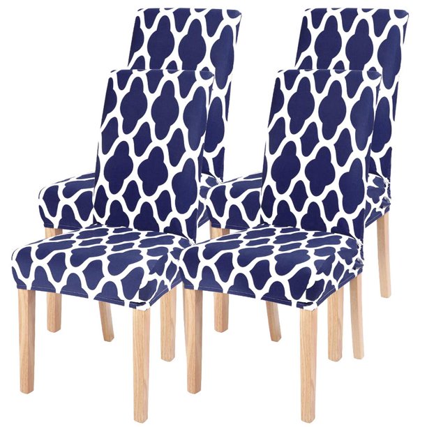 Fundas para Sillas de Comedor SearchI Spandex Elásticas Azul Marino Juego de 4