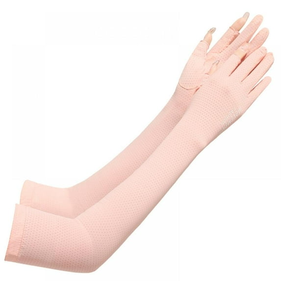 Cooling Arm Sleeves Tattoo Arm Cover with Half Finger UV Long Sun Gloves for Outdoor Sports Sun Protection for Men Women