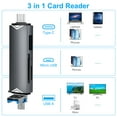 thumbnail image 2 of SD Card Reader USB C, DISEN 3 in 1 Memory Card Reader with Tri-Connectors Fits for Windows, Mac OS, Linux, Android, 2 of 6
