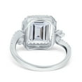 thumbnail image 3 of Simulated Cubic Zirconia Size-5 Halo Radiant Cut Wedding Engagement Ring 925 Sterling Silver, 3 of 7