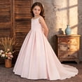 thumbnail image 2 of FYDUU Flower Girl Dress Girls Formal Wedding Pageant Gown with Back Bowknot Sleeveless Dresses A-Line Birthday Party Dress 8 Years, 2 of 7