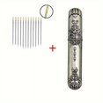 thumbnail image 1 of HLONK 1pc Vintage Embossed Alloy Needle Case With 12/24pcs Side Threading Blind Needles Set  Sewing Needle Storage Container  Elegant Craftsmanship, 1 of 7