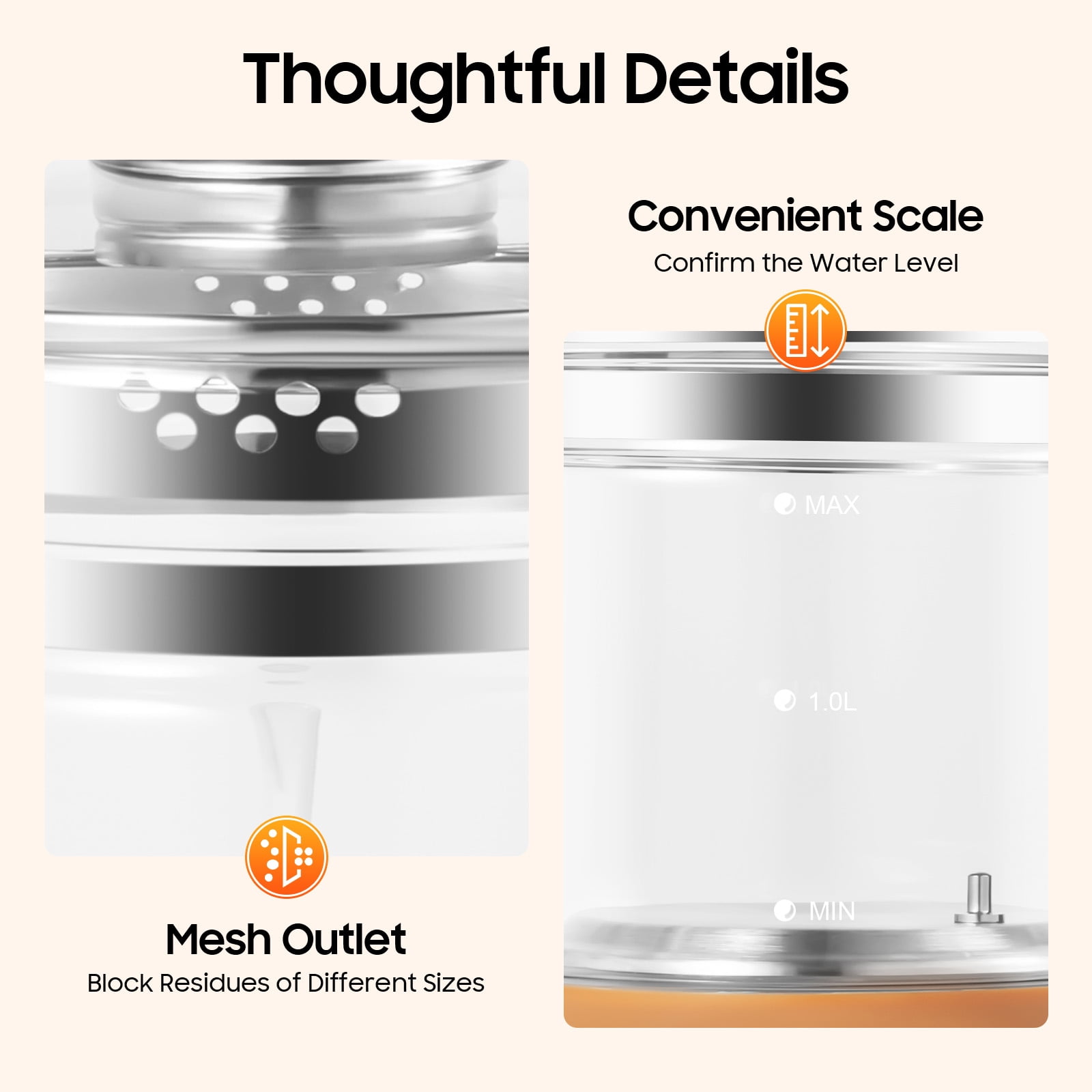 Electric Tea Kettle, 1.8L/0.4Gal Health Pot Electric Glass Kettle w/Filter+ Digital Heating Base, BPA-FREE & Boil-Dry Protection for Boiling Water Tea, Coffee
