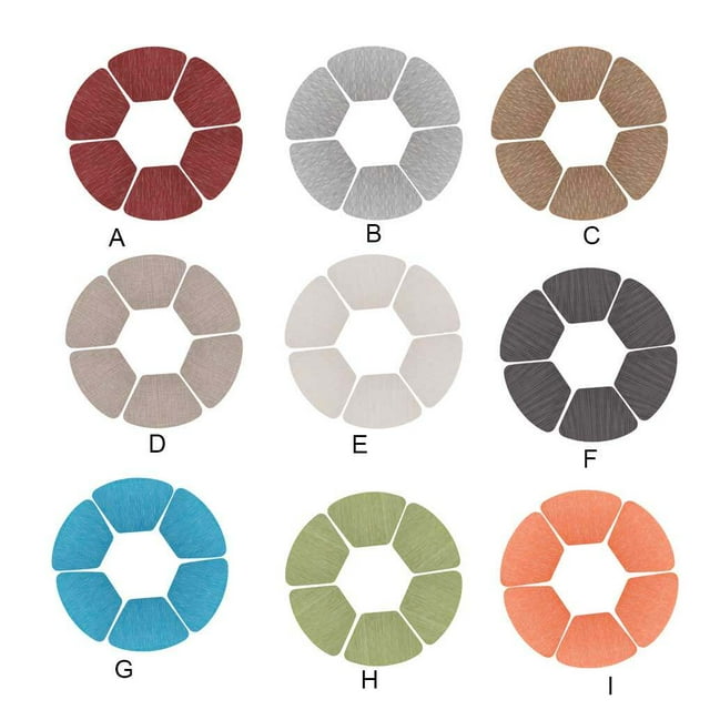 pitrice 6X Rond Sets de Table Coupe Coaster Résistant au Chauffage Multicolore Décoratif Hôtel Polyvalent Anti-Dérapant Tapis de Table Orange