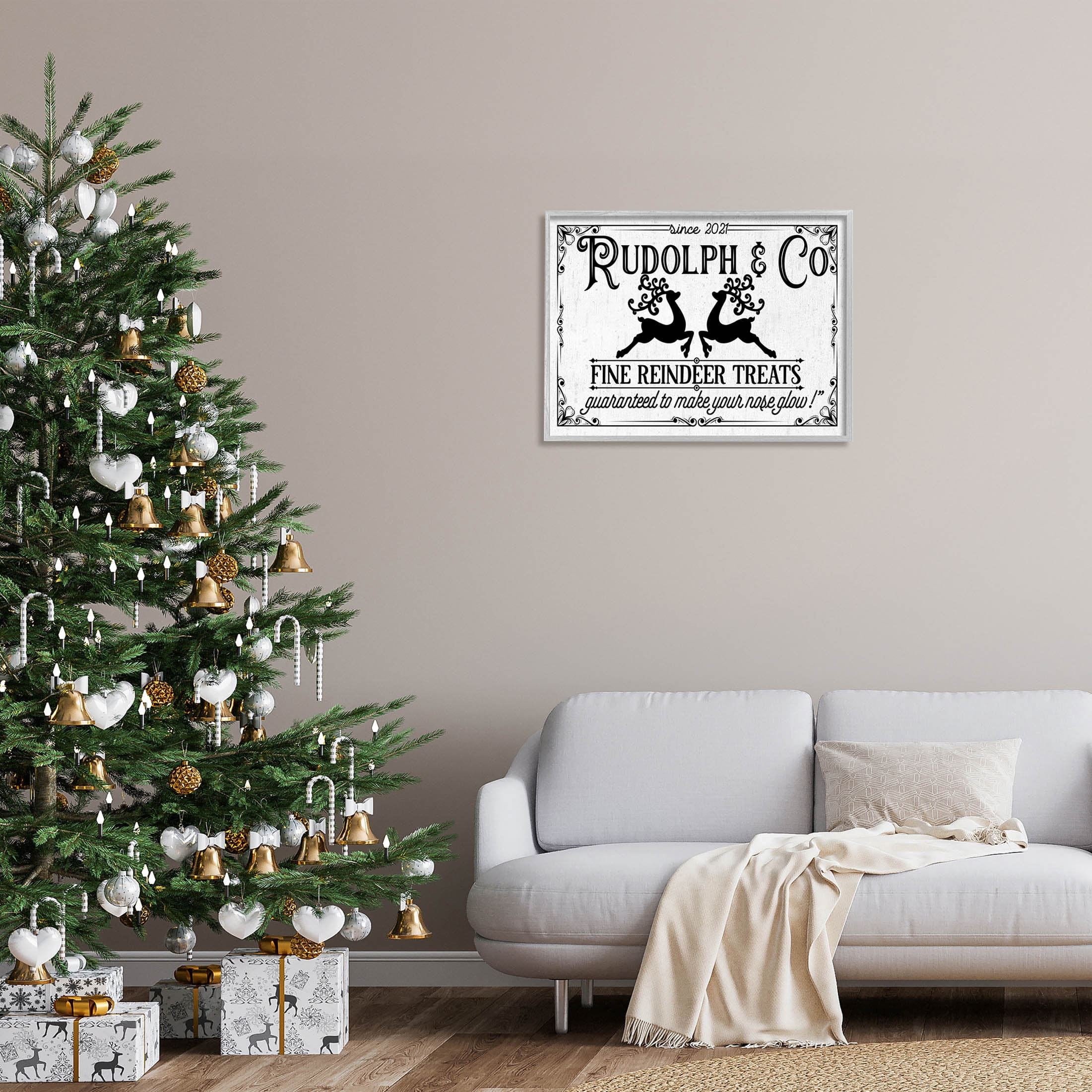 Stupell Industries Rudolph & Co Vintage Sign Graphic Art Gray Framed Art Print Wall Art, Design by Lettered and Lined