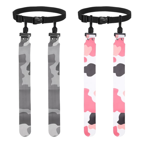 Uxcell Flag Football, Adjustable Flag Football Belts with 1 Belt and 2 Flags Easy Tear Away 2Pcs & Camouflage Gray/Pink - Fitting For(Youth/Adults Players Training Equipment/Competition)