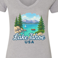 thumbnail image 4 of Inktastic Lake Tahoe Women's V-Neck T-Shirt, 4 of 5