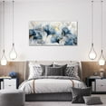thumbnail image 3 of Aaroca Blue and Gold Abstract Flower Wall Art Modern Watercolor Painting Ink Picture Decor Master Over Above Bed Canvas Prints Horizontal Unframed Artwork Home Office Decorations For Living Room, 3 of 3