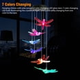 thumbnail image 3 of Solar Powered Dragonfly Wind Chimes Hanging Light Indoor Outdoor, TSV 7 Color Changing Dragonfly Wind Chimes Bell Mobile LED Windchimes Waterproof Gift for Home Garden Patio Yard Lawn Decor, 3 of 9