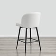 thumbnail image 6 of CHITA 27" Swivel Upholstered Counter Bar Stools with Back & Metal Legs Set of 3,Fabric in White, 6 of 6