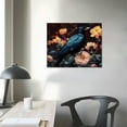 thumbnail image 4 of BCIIG Crown Wall Art Dark Academia Paintings  Animal Black Crow Picture Halloween Crow Prints Flowers Wall Art Vintage  Canvas Dark Floral Artwork Decor  20x16in, 4 of 6