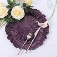 thumbnail image 1 of 6 Assiettes de Chargeur de Récif Rondes en Bois Texturé Acrylique Violet 13 Pouces, 1 of 5