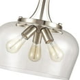 thumbnail image 4 of Claxy 3-Light Brushed Nickel Pendant Light with Dome Clear Glass Shade, 4 of 7