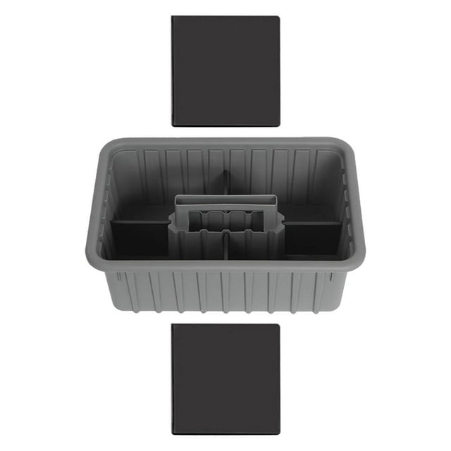 DYNWAVECA Parts Organizer Tool Box Accessories Tray Divider Small Parts Storage Container Tools Organizer for Store Cart Repairing Gray