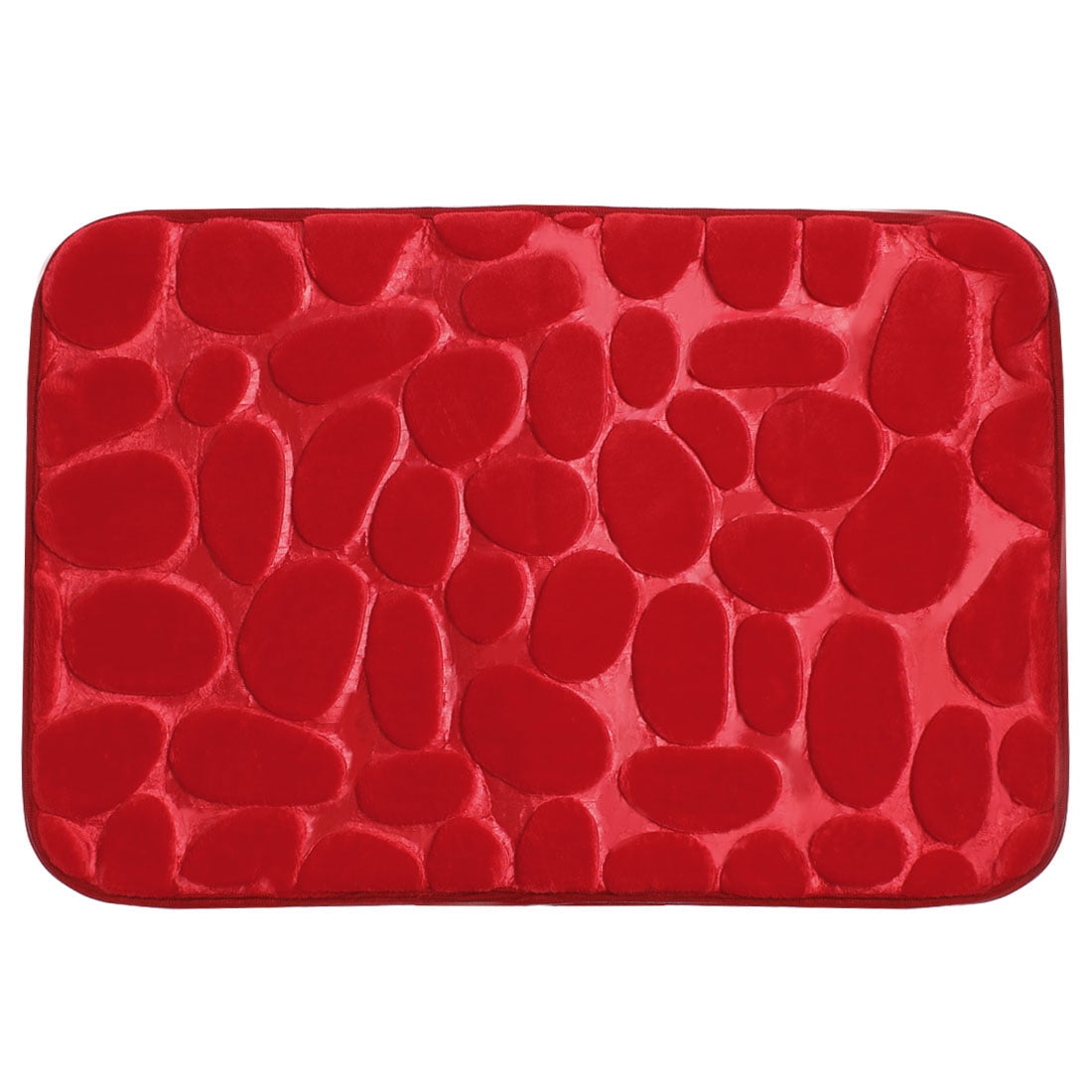 Bathroom Bath Mat Rug Flannel Fabric Memory Foam Fill Red 24" x 16